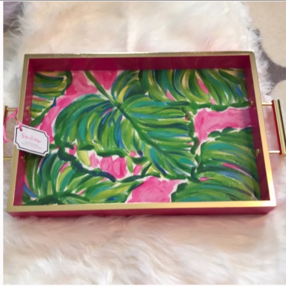 Lilly Pulitzer NWT Hostess Tray “Painted Palms” - Picture 1 of 6